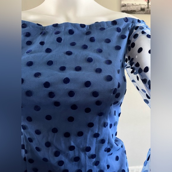 Navy blue dress,long sleeve,party dress,sexy dress,short dress, handmade dress - Picture 4 of 5